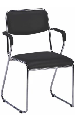 Кресло Fix Plus Chrome (экокожа черная)